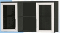 Антресоль большая с двумя стеклодверями ДЛЯ ГОСТИНОЙ АБС-2 Венге/Дуб выбеленный в Артёмовске - artyomovsk.mebel54.com | фото