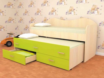 Кровать детская Нимфа двухместная 2.0 Венге/Дуб молочный в Артёмовске - artyomovsk.mebel54.com | фото