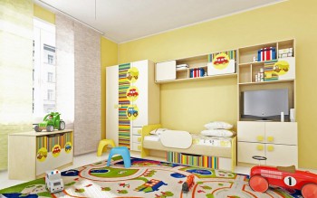 Детская комната Клаксон (Бежевый/корпус Клен) в Артёмовске - artyomovsk.mebel54.com | фото
