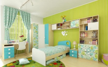 Детская комната Твит (Белый/Зеленый/корпус Клен) в Артёмовске - artyomovsk.mebel54.com | фото