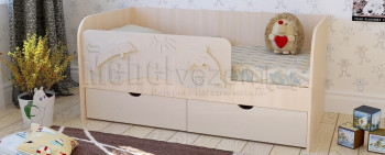 Друзья Кровать детская 2 ящика 1.6 Ваниль глянец в Артёмовске - artyomovsk.mebel54.com | фото