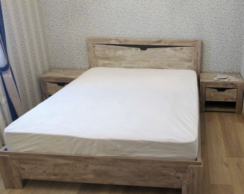 Хилтон Кровать 1400 (Дуб юкон/Гранж) в Артёмовске - artyomovsk.mebel54.com | фото