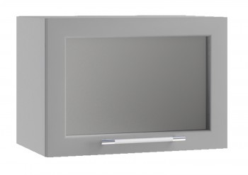 Кёльн ШВГС 500 Шкаф верхний горизонтальный со стеклом (Софт смок/корпус Белый) в Артёмовске - artyomovsk.mebel54.com | фото