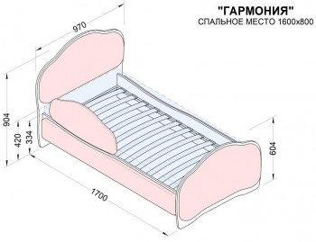 Кровать 160 Гармония 08 Шоколад (мягкий бортик) в Артёмовске - artyomovsk.mebel54.com | фото