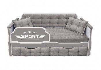 Кровать 160 серии Спорт 2 ящика 45 Серый (подушки) в Артёмовске - artyomovsk.mebel54.com | фото