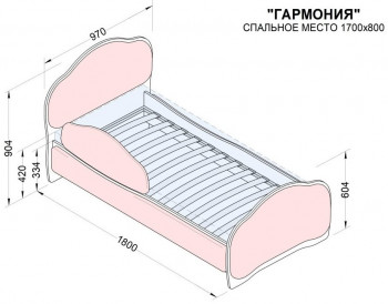 Кровать 170 Гармония 32 Фиолетовый (мягкий бортик) в Артёмовске - artyomovsk.mebel54.com | фото