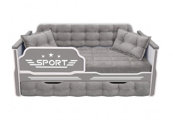 Кровать 170 серии Спорт 1 ящик 45 Серый (подушки) в Артёмовске - artyomovsk.mebel54.com | фото