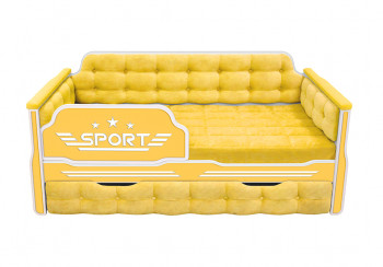 Кровать 170 серии Спорт 1 ящик 74 Жёлтый (мягкие боковые накладки) в Артёмовске - artyomovsk.mebel54.com | фото