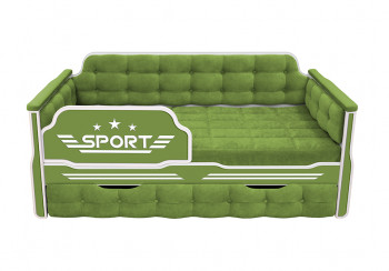 Кровать 170 серии Спорт 1 ящик 76 Зелёный (мягкие боковые накладки) в Артёмовске - artyomovsk.mebel54.com | фото
