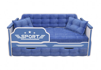Кровать 170 серии Спорт 1 ящик 85 Синий (подушки) в Артёмовске - artyomovsk.mebel54.com | фото