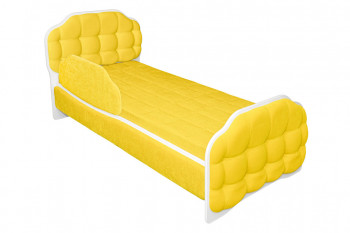 Кровать 180 Атлет 74 жёлтый (мягкий бортик) в Артёмовске - artyomovsk.mebel54.com | фото