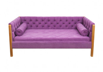 Кровать 180 серии Леди  32 Фиолетовый (подушка валик) в Артёмовске - artyomovsk.mebel54.com | фото