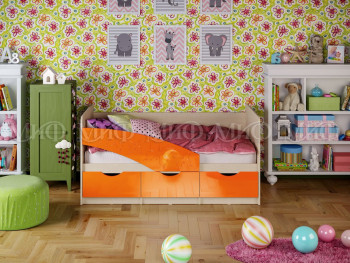 Кровать Бабочки 1,6м (Оранжевый металлик) в Артёмовске - artyomovsk.mebel54.com | фото