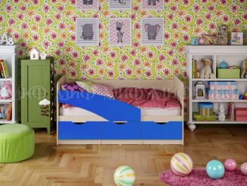 Кровать Бабочки 1,6м (Синий матовый) в Артёмовске - artyomovsk.mebel54.com | фото