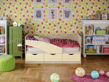 Кровать Бабочки 1,6м (Ваниль матовый) в Артёмовске - artyomovsk.mebel54.com | фото