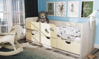 Кровать детская Минима Лего 1,6м (дуб атланта/крем) в Артёмовске - artyomovsk.mebel54.com | фото