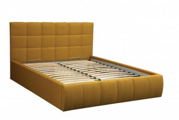 Кровать "Диана" ш. 1400 (Н=1010мм) (жаккард горчица) в Артёмовске - artyomovsk.mebel54.com | фото