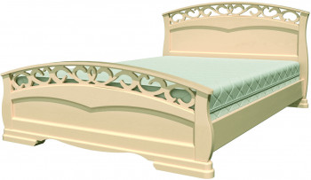 Кровать Грация-1 из массива сосны 1400*2000 Слоновая кость в Артёмовске - artyomovsk.mebel54.com | фото