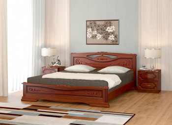 Кровать Карина-7 из массива сосны 1400*2000 Орех в Артёмовске - artyomovsk.mebel54.com | фото