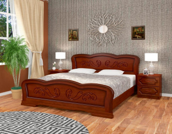 Кровать Карина-8 из массива сосны 1200*2000 Орех в Артёмовске - artyomovsk.mebel54.com | фото