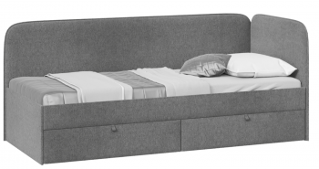 Кровать «Молли» с мягкой обивкой (900) тип 1 (Микровелюр Scandi Graphite 22) в Артёмовске - artyomovsk.mebel54.com | фото