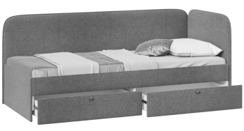 Кровать «Молли» с мягкой обивкой (900) тип 1 (Микровелюр Scandi Graphite 22) в Артёмовске - artyomovsk.mebel54.com | фото