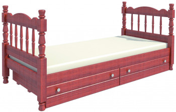 Кровать одинарная Аленка из массива сосны 800*1890 Орех в Артёмовске - artyomovsk.mebel54.com | фото