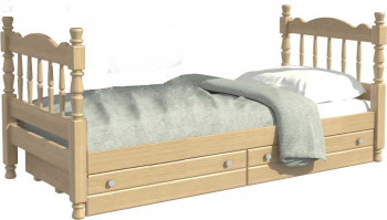 Кровать одинарная Аленка из массива сосны 800*1890 Сосна в Артёмовске - artyomovsk.mebel54.com | фото
