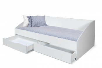 Кровать одинарная "Фея - 3" (симметричная) New/(белый / белый / ДВПО: белый) в Артёмовске - artyomovsk.mebel54.com | фото