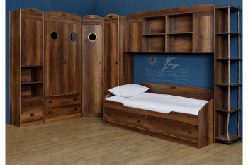 Кровать с 2-мя ящиками «Навигатор» (Дуб Каньон) в Артёмовске - artyomovsk.mebel54.com | фото
