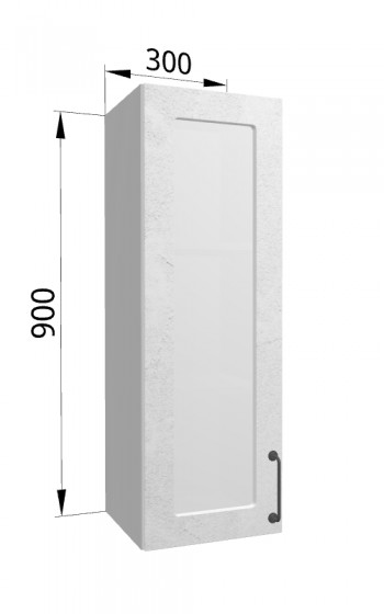 Лофт ВПС 300 шкаф верхний со стеклом высокий (Штукатурка белая/корпус Серый) в Артёмовске - artyomovsk.mebel54.com | фото