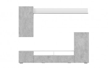 Мебель для гостиной МГС 4 (Белый/Цемент светлый) в Артёмовске - artyomovsk.mebel54.com | фото
