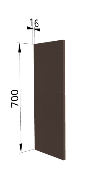 Панель торцевая П Квадро (для шкафа верхнего) Шоколад кожа в Артёмовске - artyomovsk.mebel54.com | фото