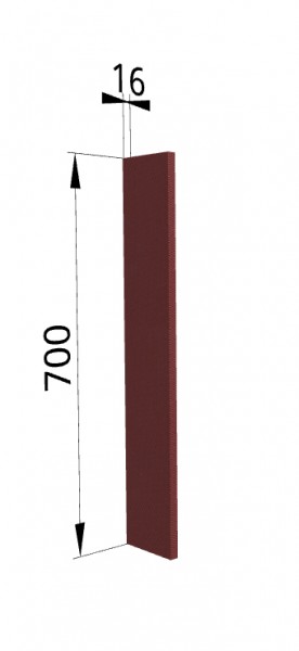 Панель торцевая ПТ 400 Квадро (для шкафа торцевого верхнего) Красная кожа в Артёмовске - artyomovsk.mebel54.com | фото