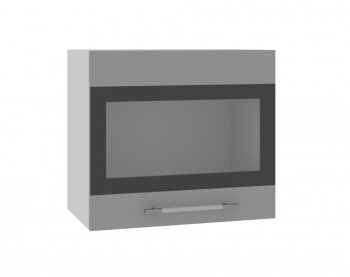 Ройс ВПГСФ 500 Шкаф верхний горизонтальный со стеклом с фотопечатью высокий (Грей софт/корпус Серый) в Артёмовске - artyomovsk.mebel54.com | фото