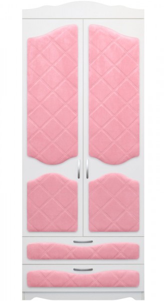Шкаф 2-х створчатый с ящиками серии Иллюзия 36 Светло-розовый в Артёмовске - artyomovsk.mebel54.com | фото