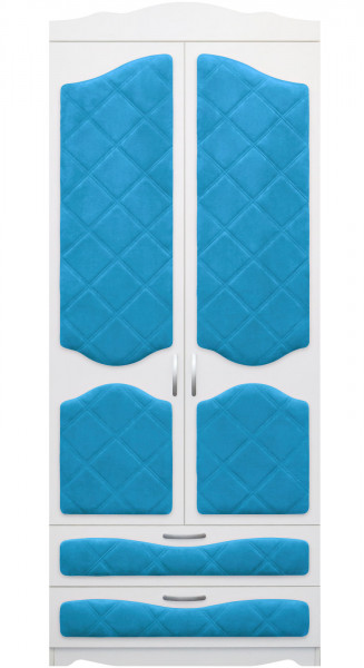 Шкаф 2-х створчатый с ящиками серии Иллюзия 84 Ярко-голубой в Артёмовске - artyomovsk.mebel54.com | фото