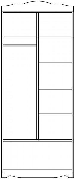 Шкаф 2-х створчатый серии Иллюзия 99 Серый в Артёмовске - artyomovsk.mebel54.com | фото