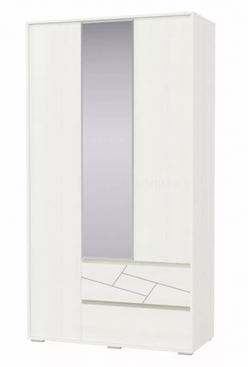 Шкаф 3-х дверный с ящиками Аделина 1200 Рамух белый в Артёмовске - artyomovsk.mebel54.com | фото