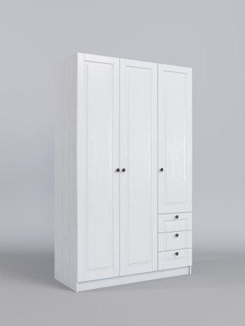 Шкаф 3-х створчатый с ящиками Классика (Белый/корпус Выбеленное дерево) в Артёмовске - artyomovsk.mebel54.com | фото