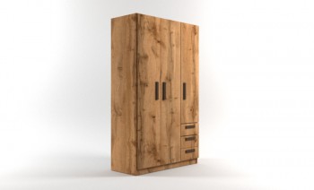 Шкаф 3-х створчатый с ящиками Шервуд (Дуб Вотан) в Артёмовске - artyomovsk.mebel54.com | фото