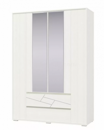 Шкаф 4-х дверный с ящиками Аделина 1600 Рамух белый в Артёмовске - artyomovsk.mebel54.com | фото