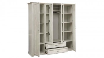 Шкаф для одежды "Сохо" (бетон пайн белый/2 ящика/зеркало) в Артёмовске - artyomovsk.mebel54.com | фото