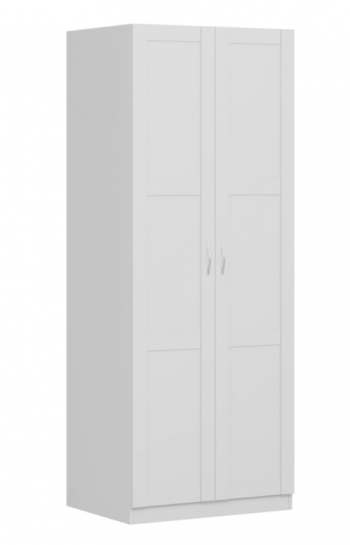 Шкаф двухдверный Пегас сборный белый в Артёмовске - artyomovsk.mebel54.com | фото