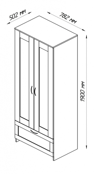 Шкаф двухдверный Сириус с 1 ящиком белый в Артёмовске - artyomovsk.mebel54.com | фото