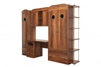 Шкаф комбинированный для одежды с иллюминатором «Навигатор» (Дуб Каньон) в Артёмовске - artyomovsk.mebel54.com | фото