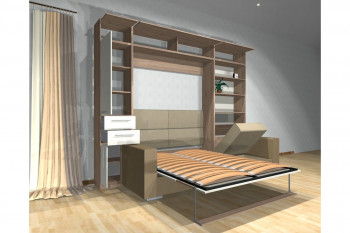 Шкаф-кровать с диваном Каролина в Артёмовске - artyomovsk.mebel54.com | фото
