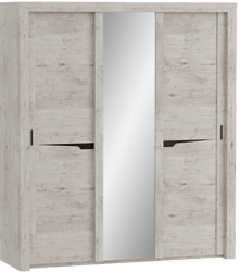 Шкаф трехдверный Соренто с раздвижными дверями Дуб бонифаций/Кофе структурный матовый в Артёмовске - artyomovsk.mebel54.com | фото