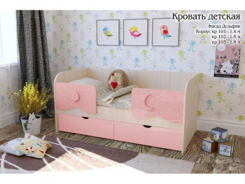 Соня Кровать детская 2 ящика 1.6 Розовый глянец в Артёмовске - artyomovsk.mebel54.com | фото