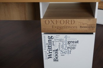 Стол с ящиками «Оксфорд» (Ривьера/Белый с рисунком) в Артёмовске - artyomovsk.mebel54.com | фото